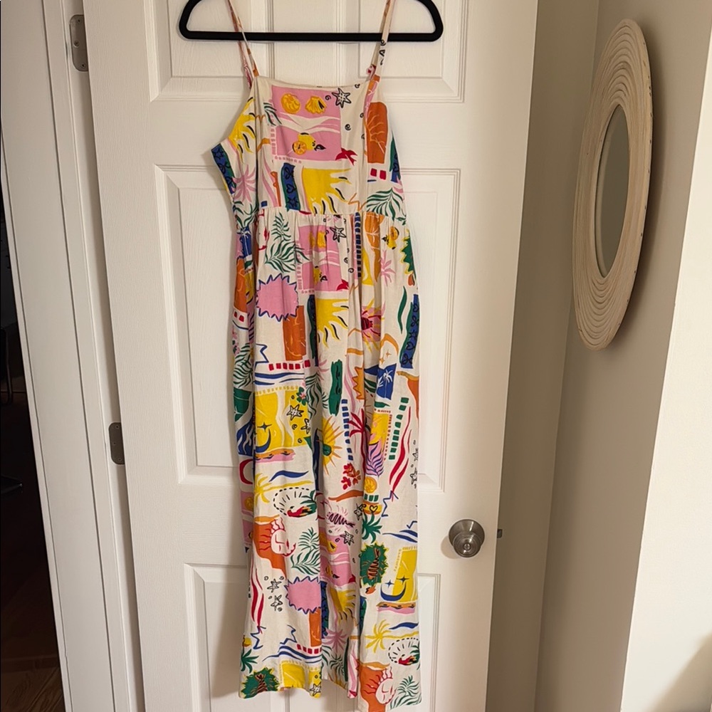 Linen colorful maxi dress